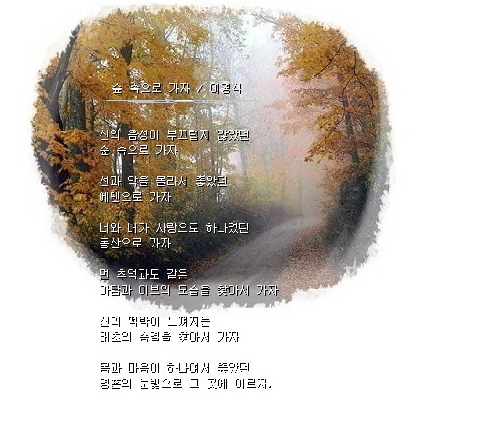 숲 속으로 가자