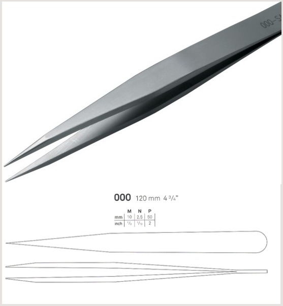 STURDY, STRONG POINTED TWEEZERS/ RUBIS 000-SA
