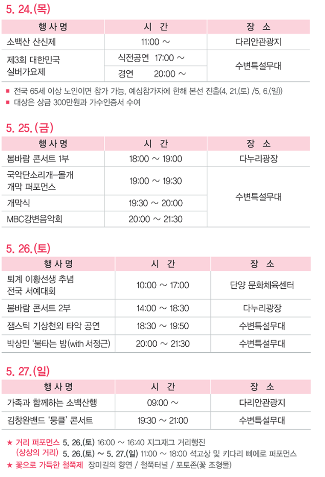 제36회 소백산 철쭉제 / 충북 단양 가볼만한 곳 / 충북 5월 축제 / 충북 가족 여행지