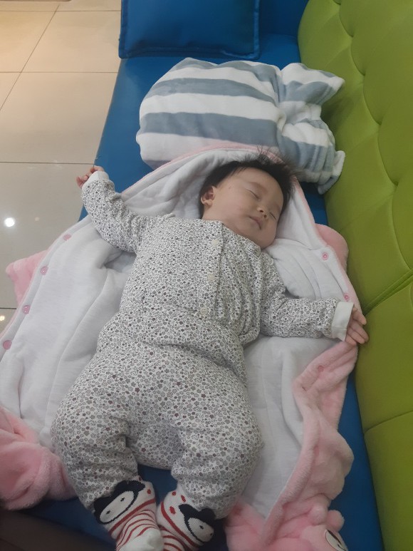 [망고맘 육아일기 생후 109일] 콧물감기, 블루독 내복